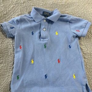 Polo by Ralph Lauren Kids Light Blue Polo with Multicolor Accents